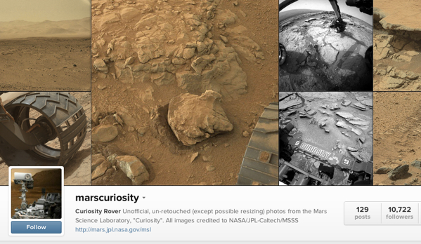 اکانت اینستاگرام معروف کاوشگر مریخ